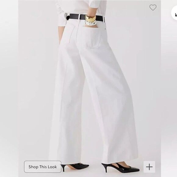 J. Crew Tall high-rise superwide-leg jean in white size 26T NWT - Picture 6 of 13